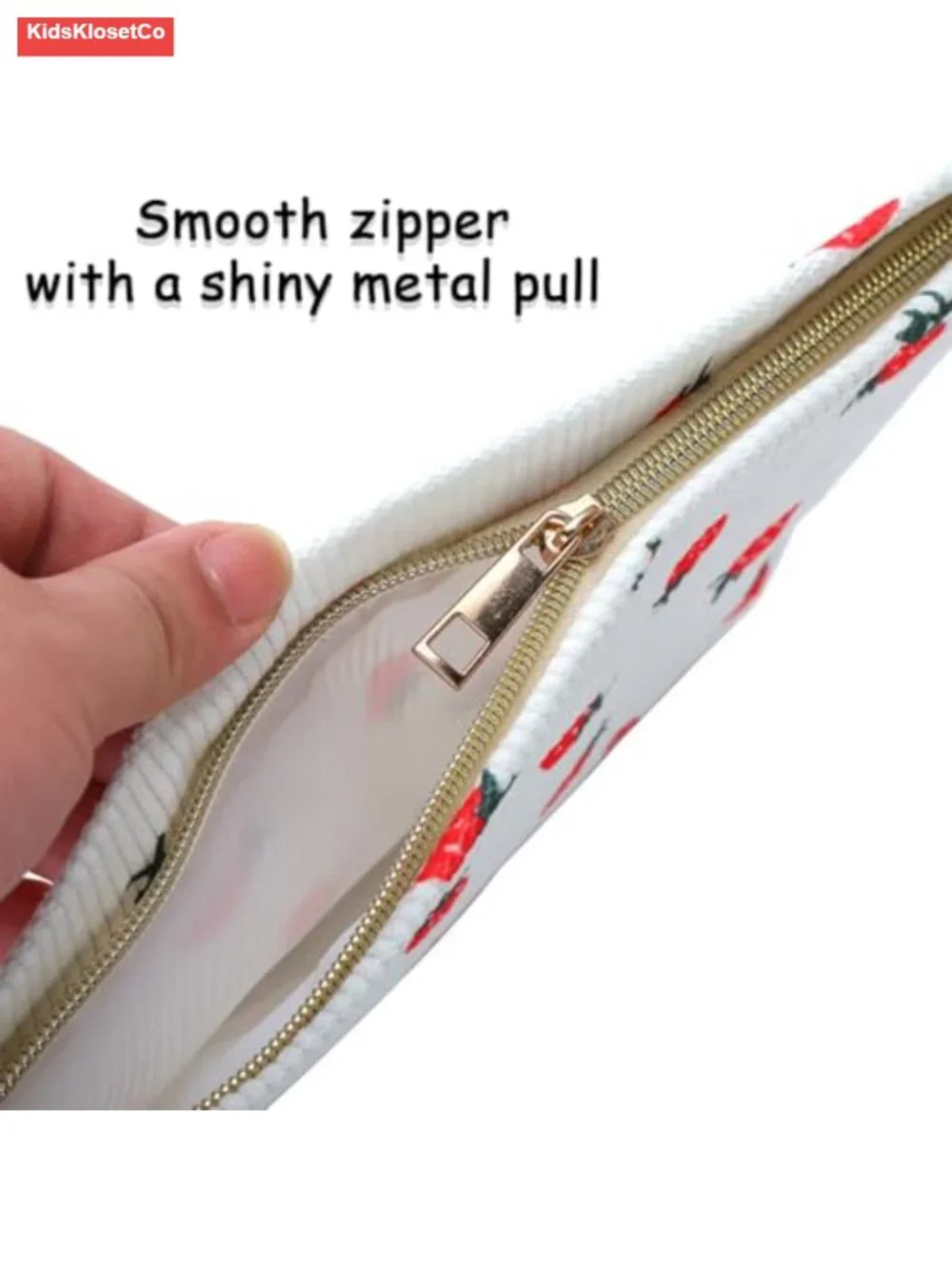 2pcs Corduroy Makeup Bags Set Strawberry Cosmetic Pouch Cute Travel Toiletry